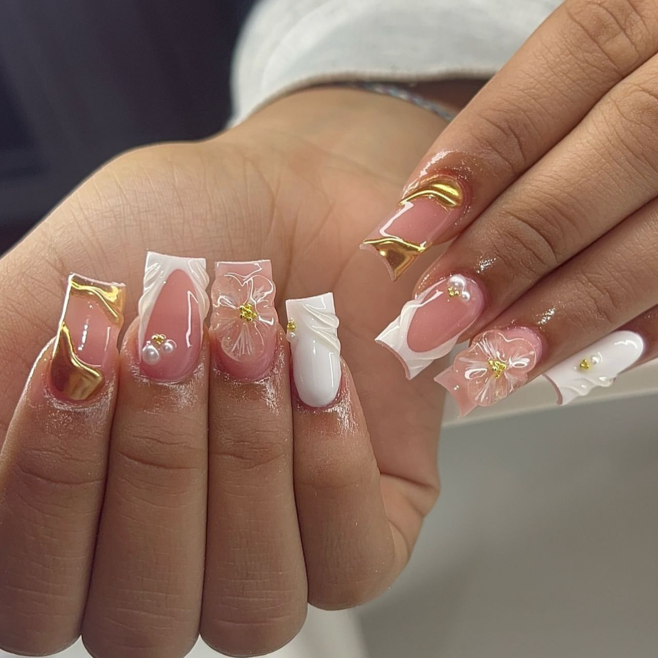Nail Art Fake Nails - 24 adet tatlı orta kare yanlış