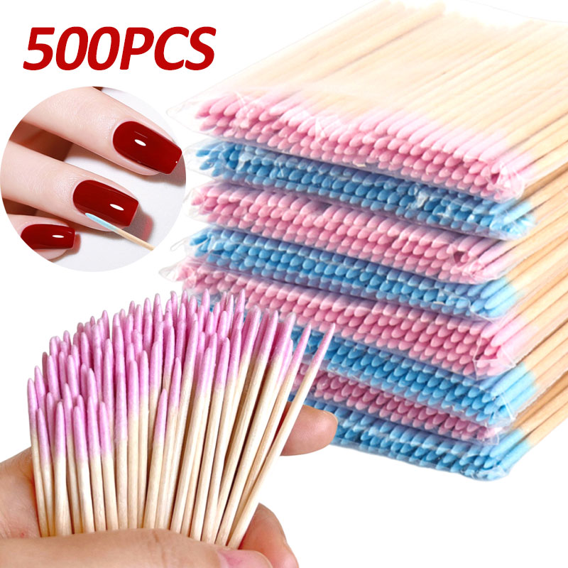 Nail Art Orange - 500-100 adet Pembe Çift Uçlu Tırnak