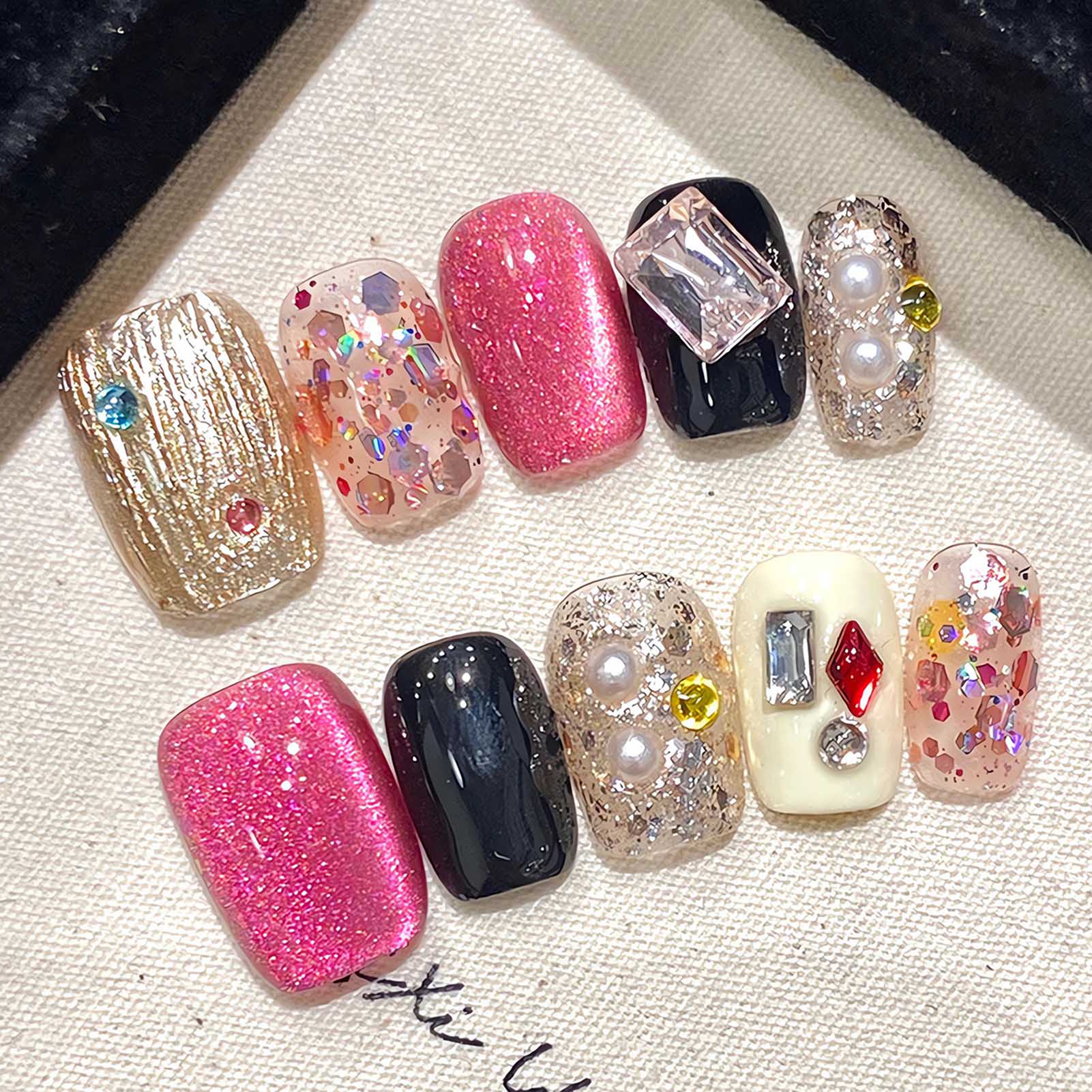 Nail Art Glitter - El yapımı çivi üzerinde basın Glitter