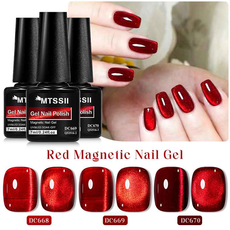 Nail Art Red Wine Cat Eye - Mtssii 7ML Şarap Kırmızı Kedi Manyetik