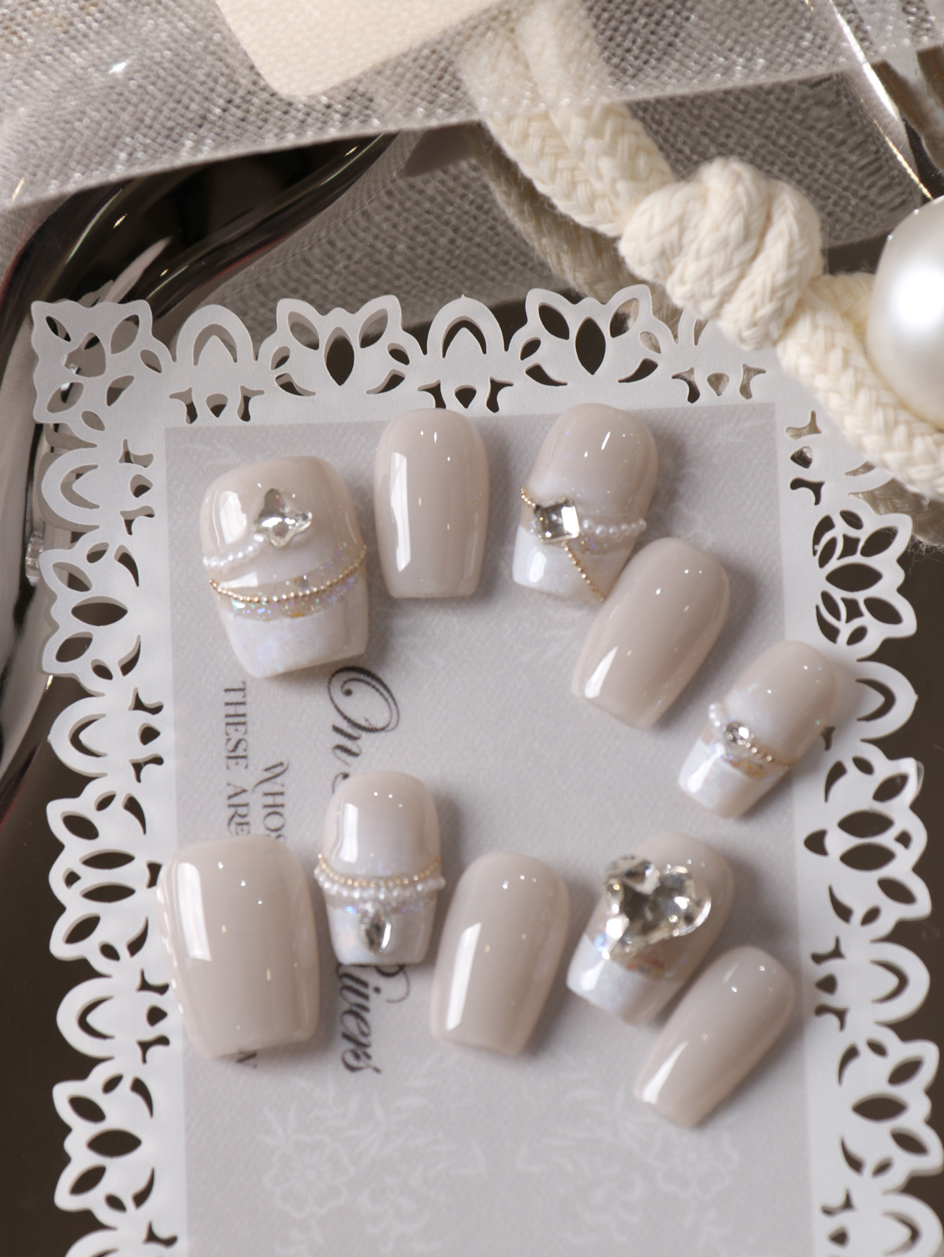 Nail Art Fake Nails - 10 Adet Takma Tırnak Kısa Beyaz