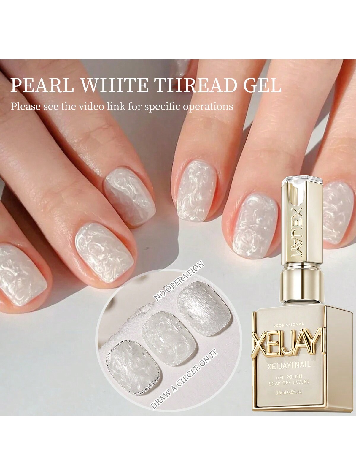 Nail Art Orange - 15ML inci beyaz iplik jel oje