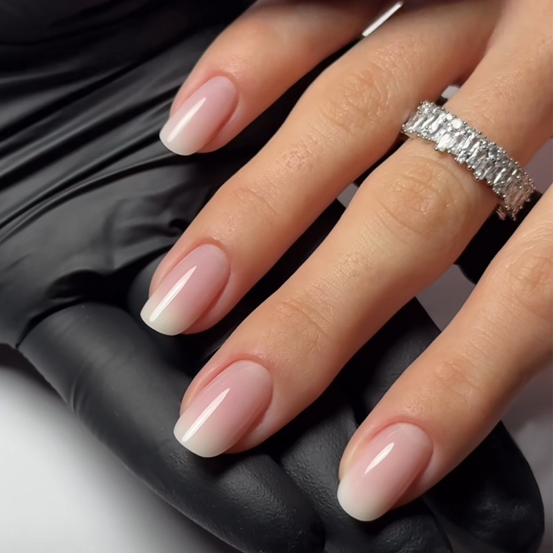 Nail Art Fake Nails - 24 Adet Basit Bale Simli Çıkarılabilir