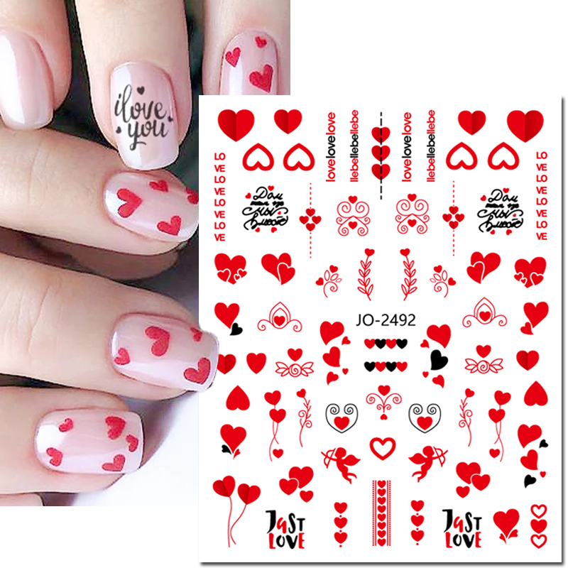 Nail Art Valentine - 3D Tırnak Sanatı Çıkartmaları Geometrik Çizgiler