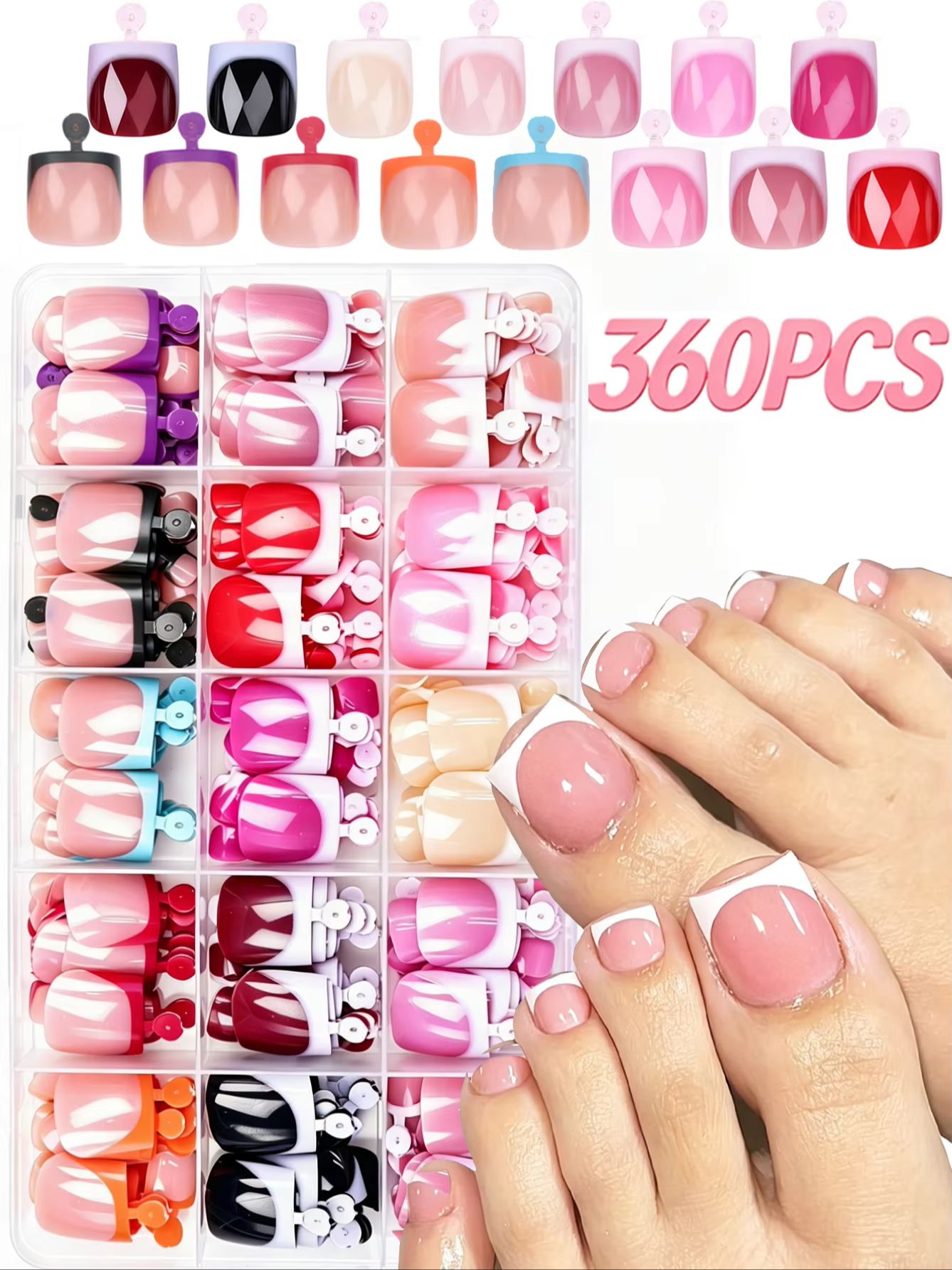 Nail Art Fake Nails - 360 Adet Kısa Kare Takma Ayak