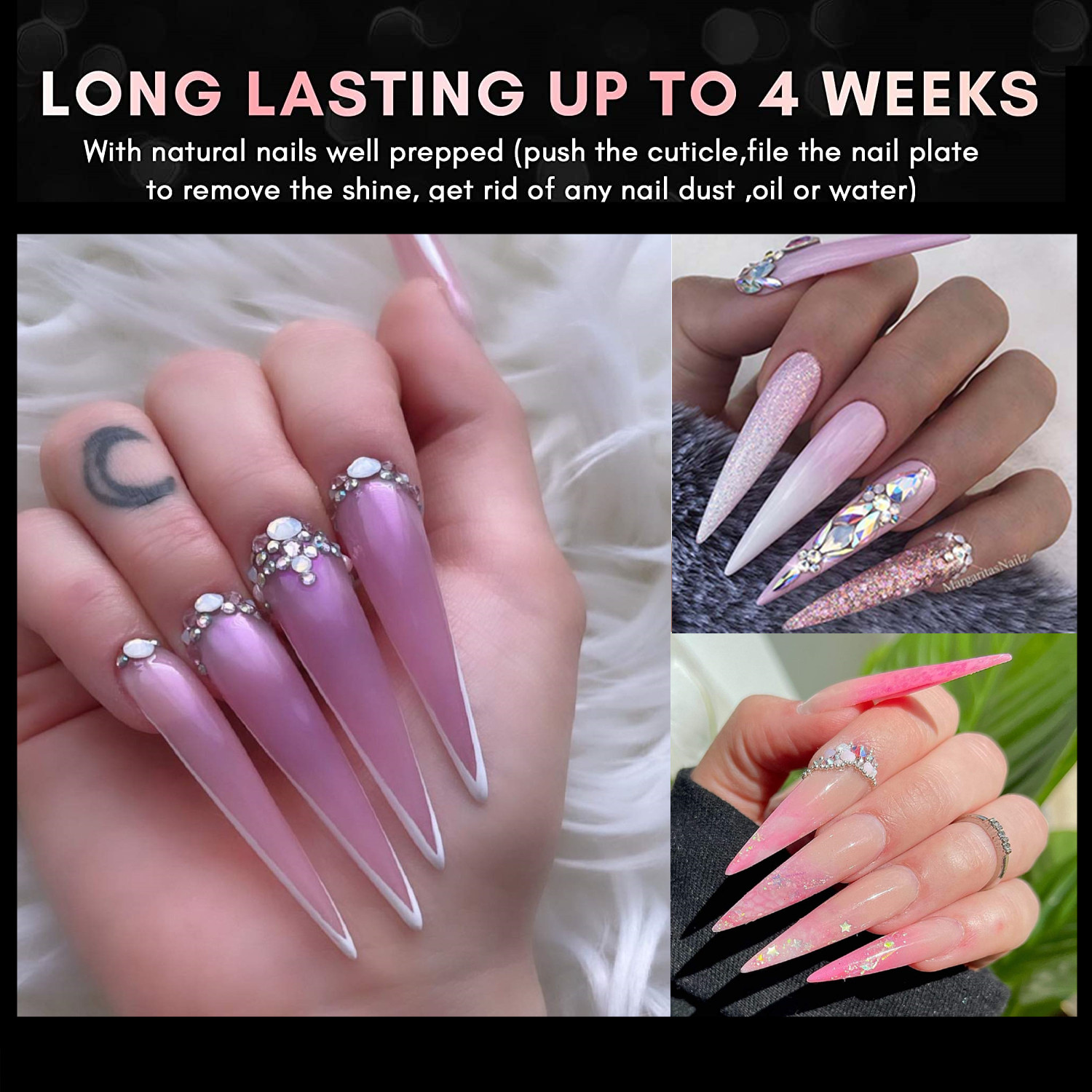 XXL Stiletto yanlış tırnaklar- - Nail Art Xxl incelemesi ve fiyatı