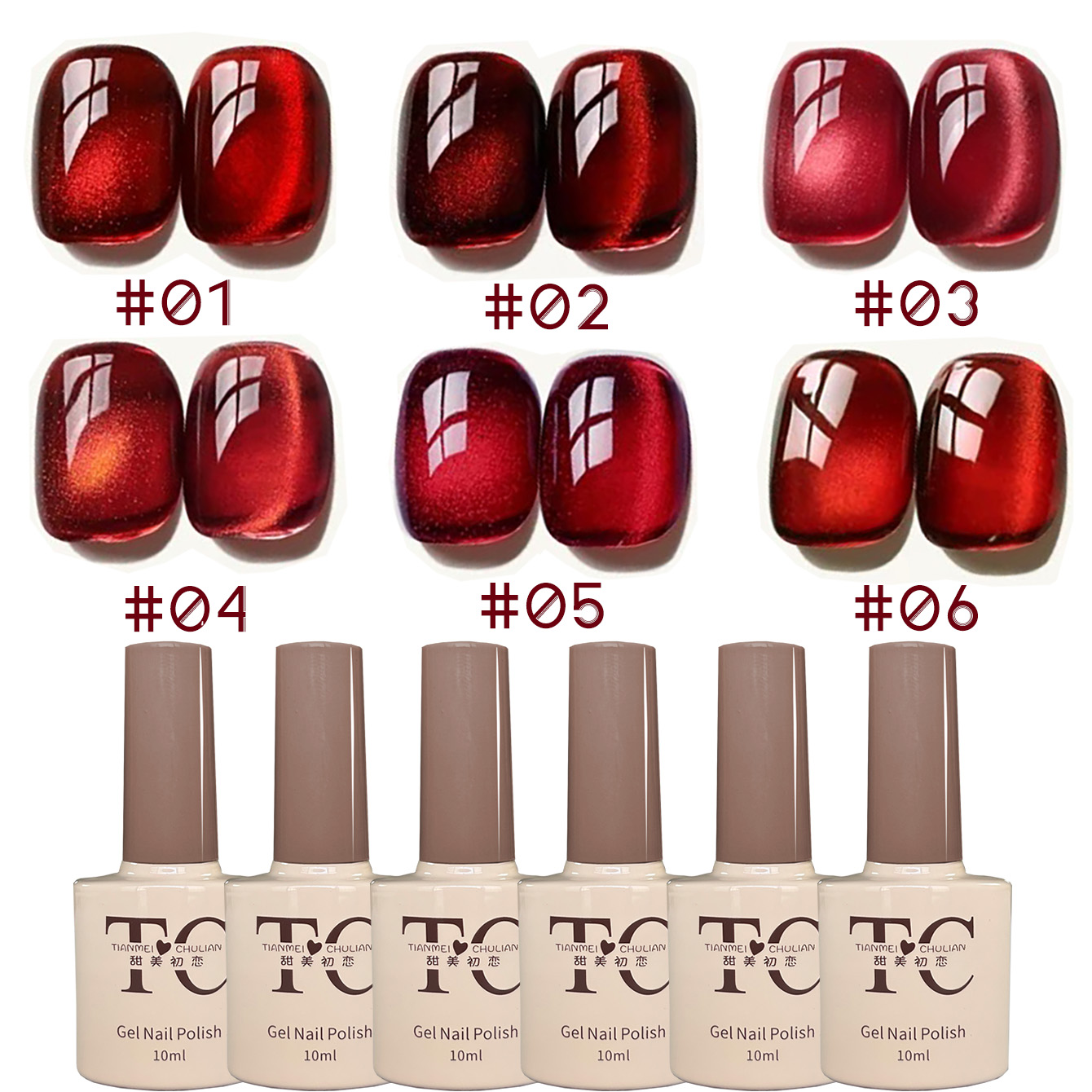 1 adet TC Yeni Flash Kiraz Kır - Nail Art Red Wine Cat Eye incelemesi ve fiyatı