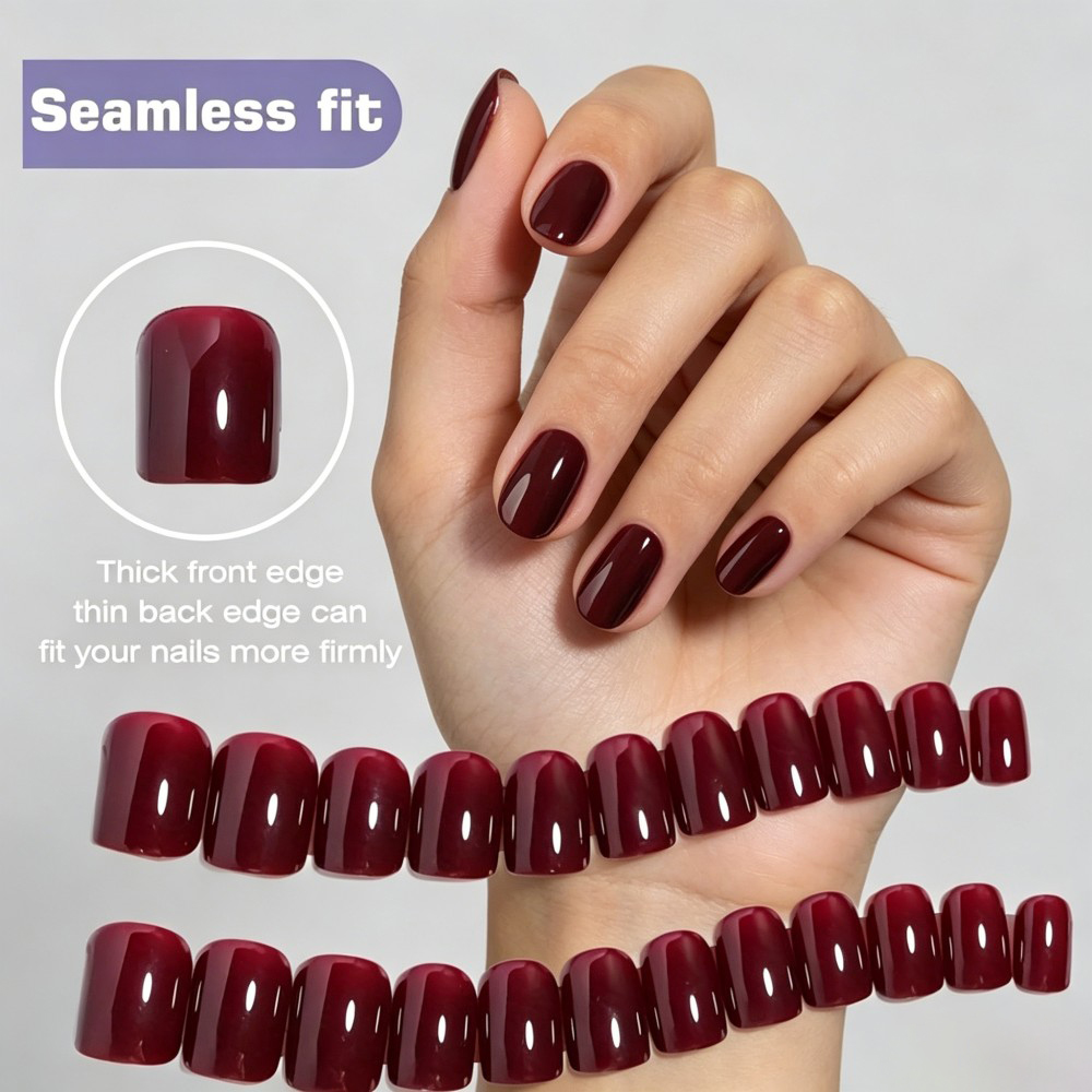 Kızlar için 24 Parça Şarap Kır - Nail Art Red Wine Cat Eye incelemesi ve fiyatı