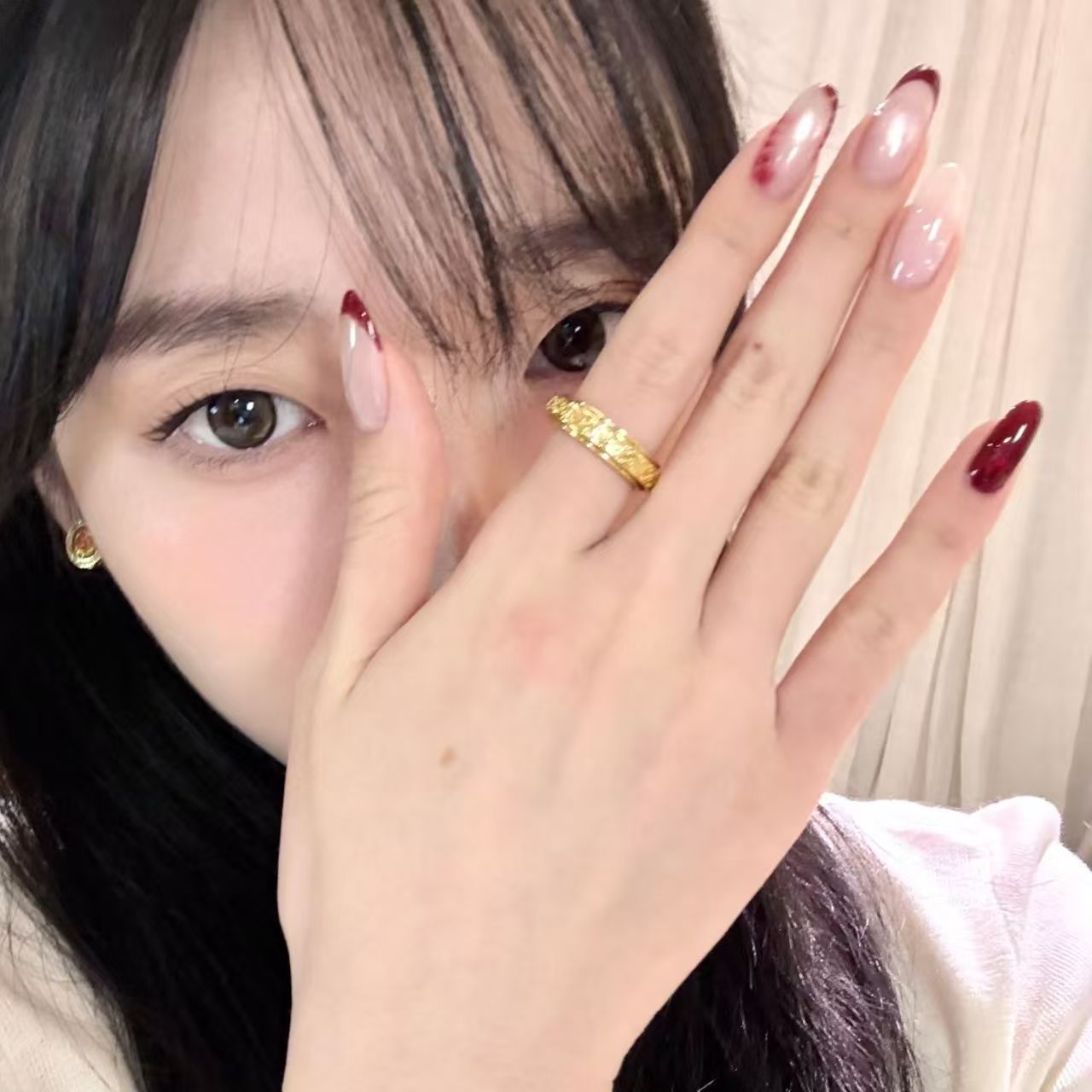 10 Adet El Yapımı Oval Takma T - Nail Art Red Wine Cat Eye incelemesi ve fiyatı