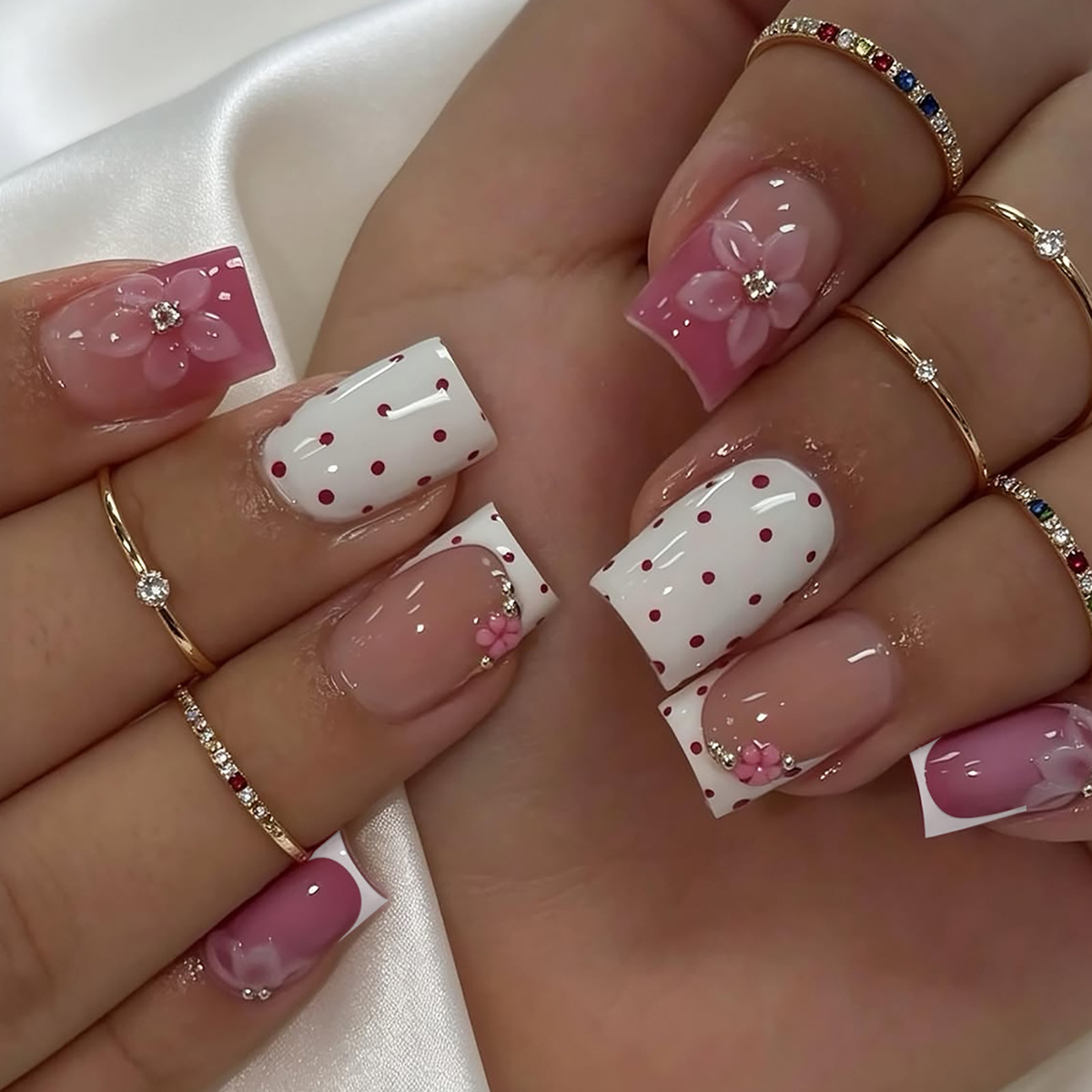 24 adet tatlı orta kare yanlış - Nail Art Fake Nails incelemesi ve fiyatı