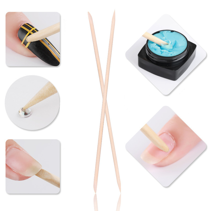 50/100 adet/Lot ahşap sopa man - Nail Art Orange incelemesi ve fiyatı