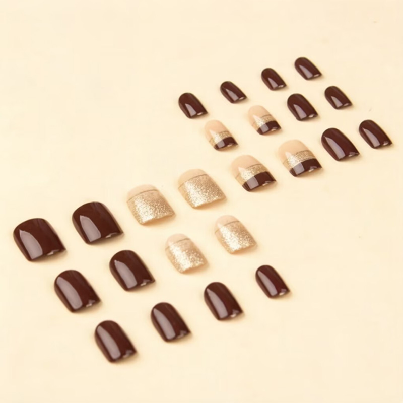 Kadınlar için kısa kare takma  - Nail Art Glitter incelemesi ve fiyatı