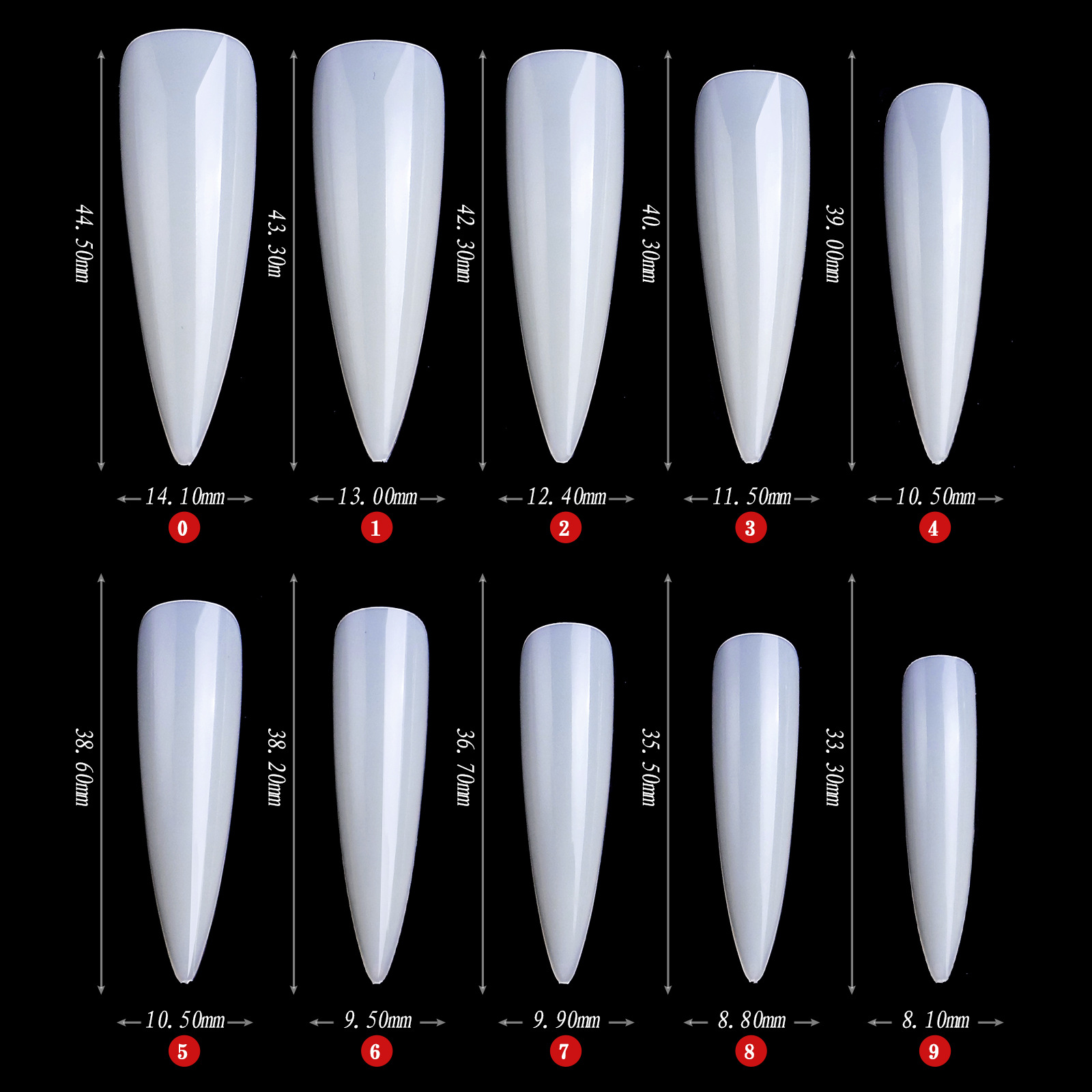 XXL Stiletto Nail İpuçları 500 - Nail Art Xxl incelemesi ve fiyatı