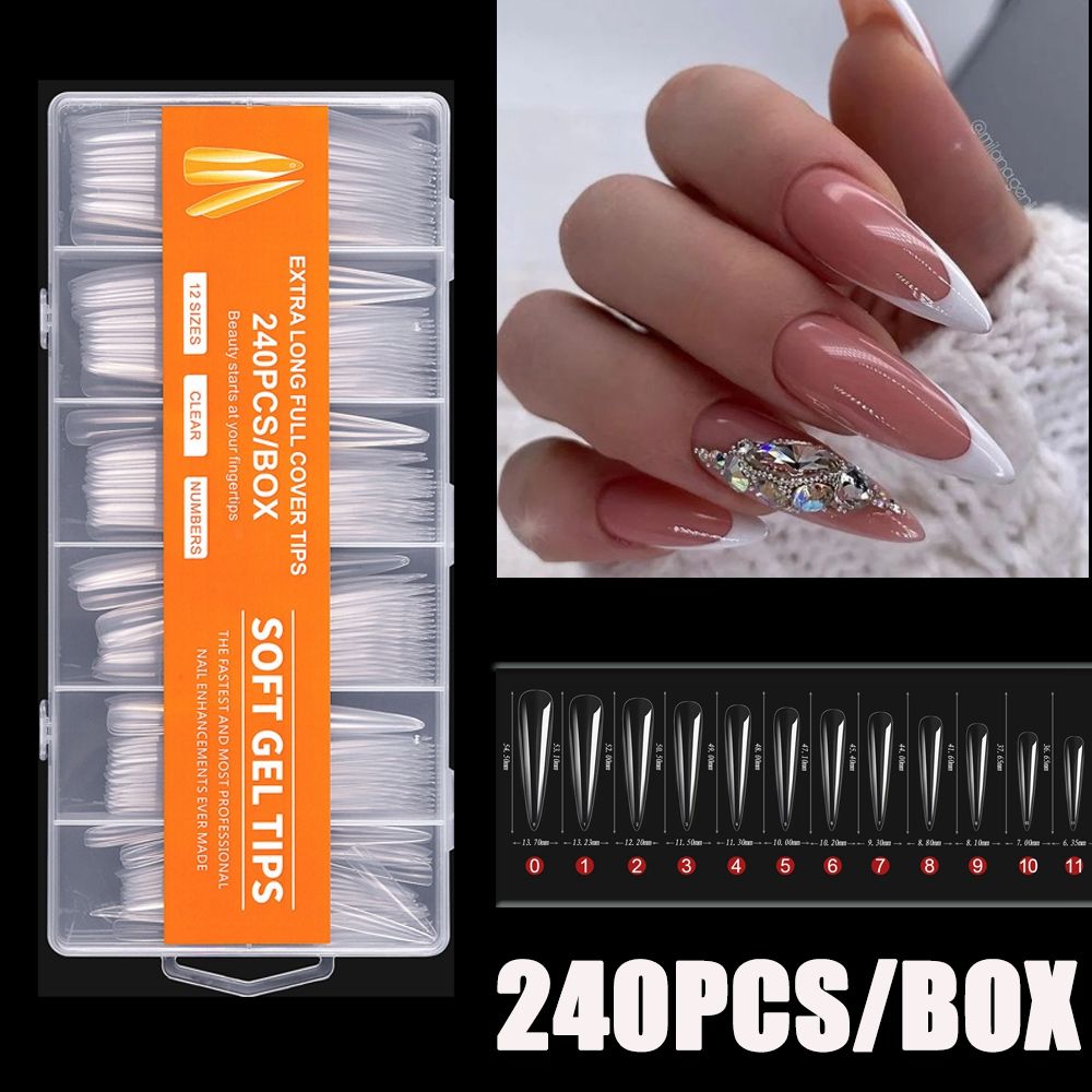 240 Adet/Kutu Şeffaf XXL Tam/Y - Nail Art Xxl incelemesi ve fiyatı