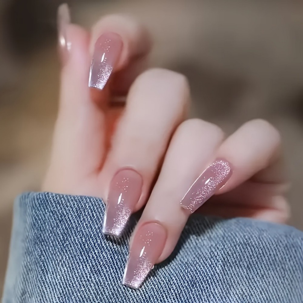 24 adet Işıltılı Pembe Simli K - Nail Art Fake Nails incelemesi ve fiyatı