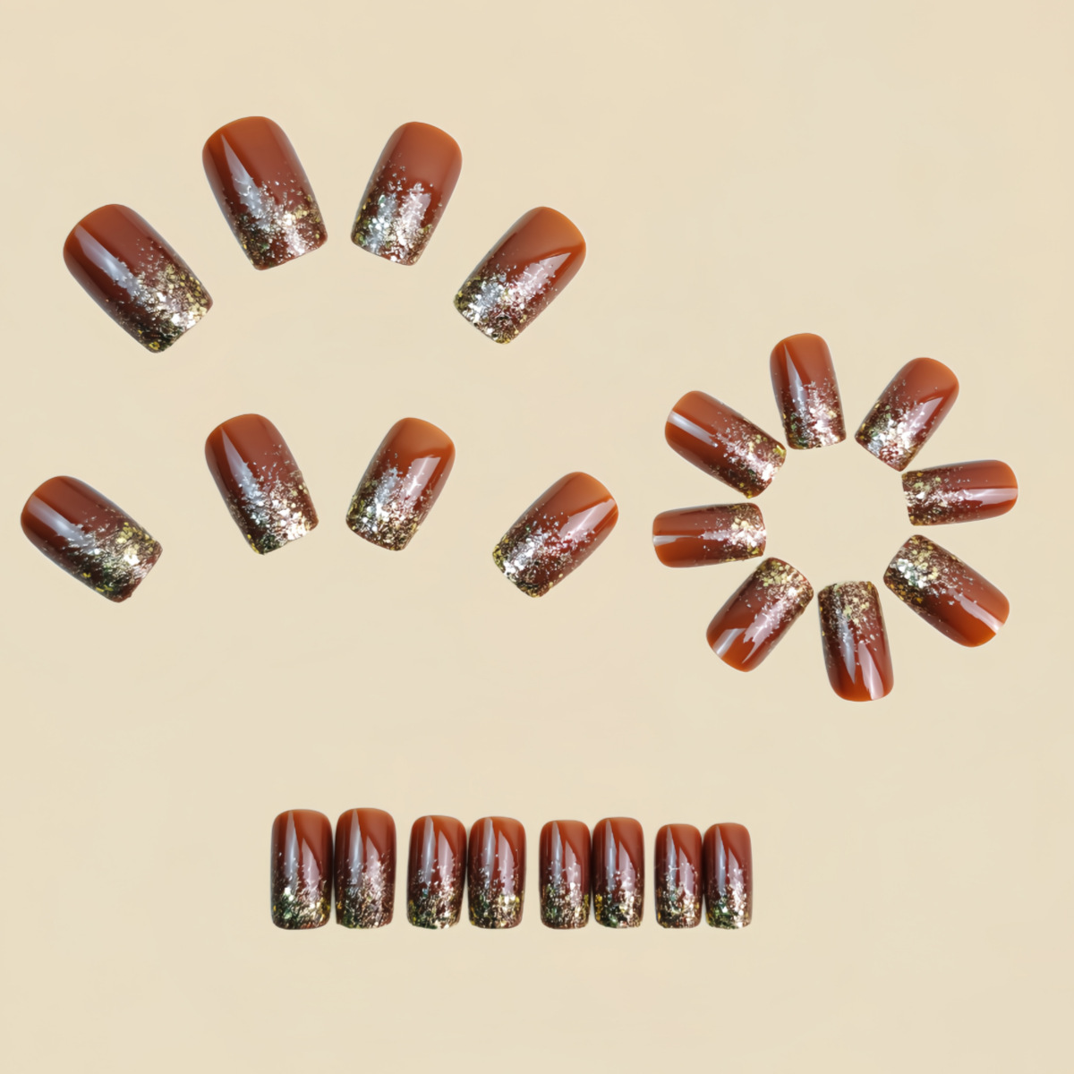 Kısa orta boy takma tırnaklar  - Nail Art Glitter incelemesi ve fiyatı