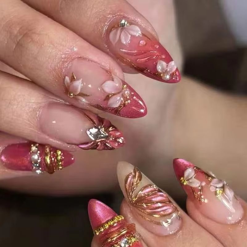 24 Adet Badem Şeklinde Takma T - Nail Art Red Wine Cat Eye incelemesi ve fiyatı